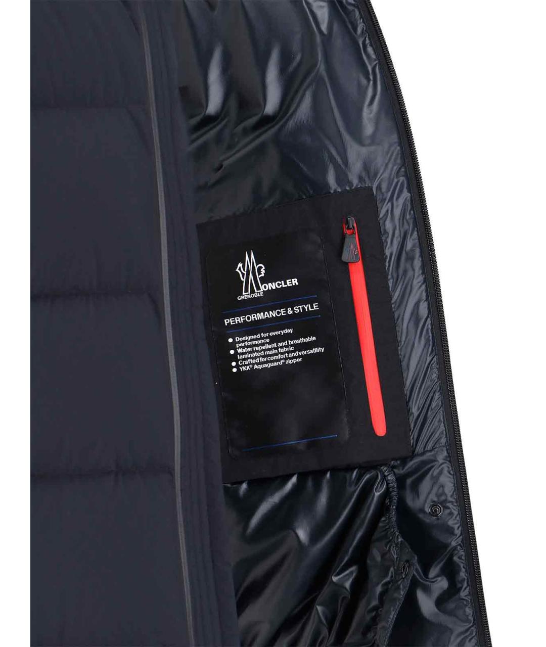 MONCLER GRENOBLE Черный полиэстеровый пуховик, фото 7