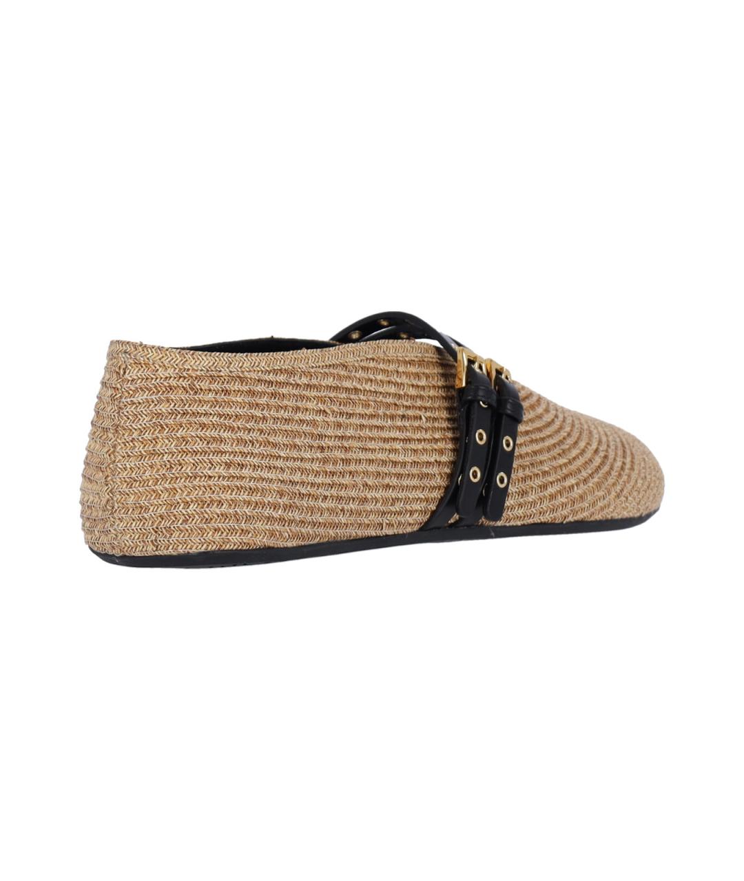 ALAIA Бежевые текстильные балетки, фото 4