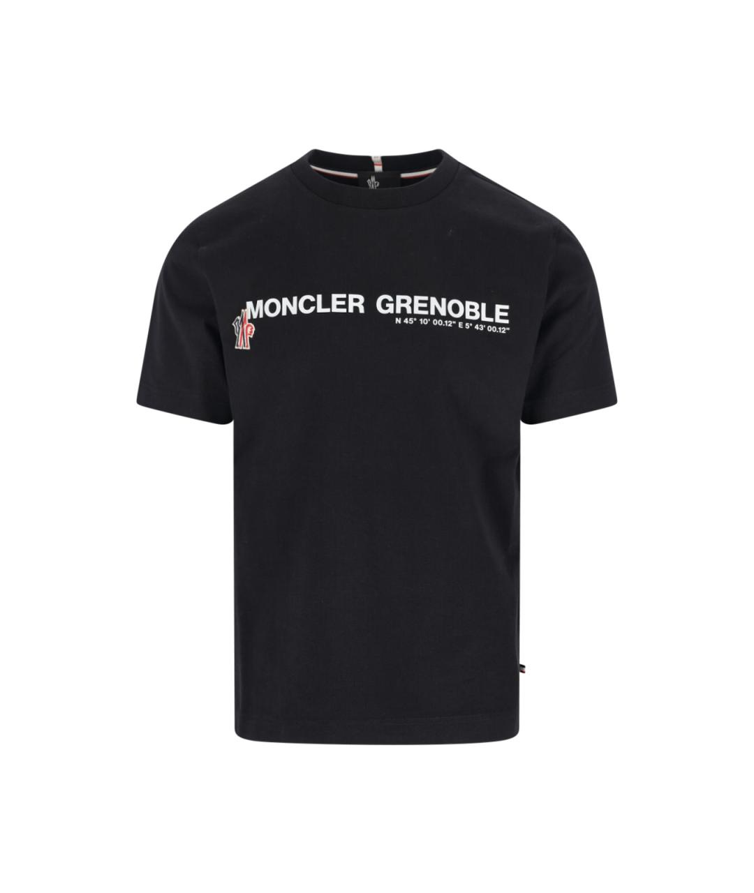 MONCLER GRENOBLE Черная хлопковая футболка, фото 1