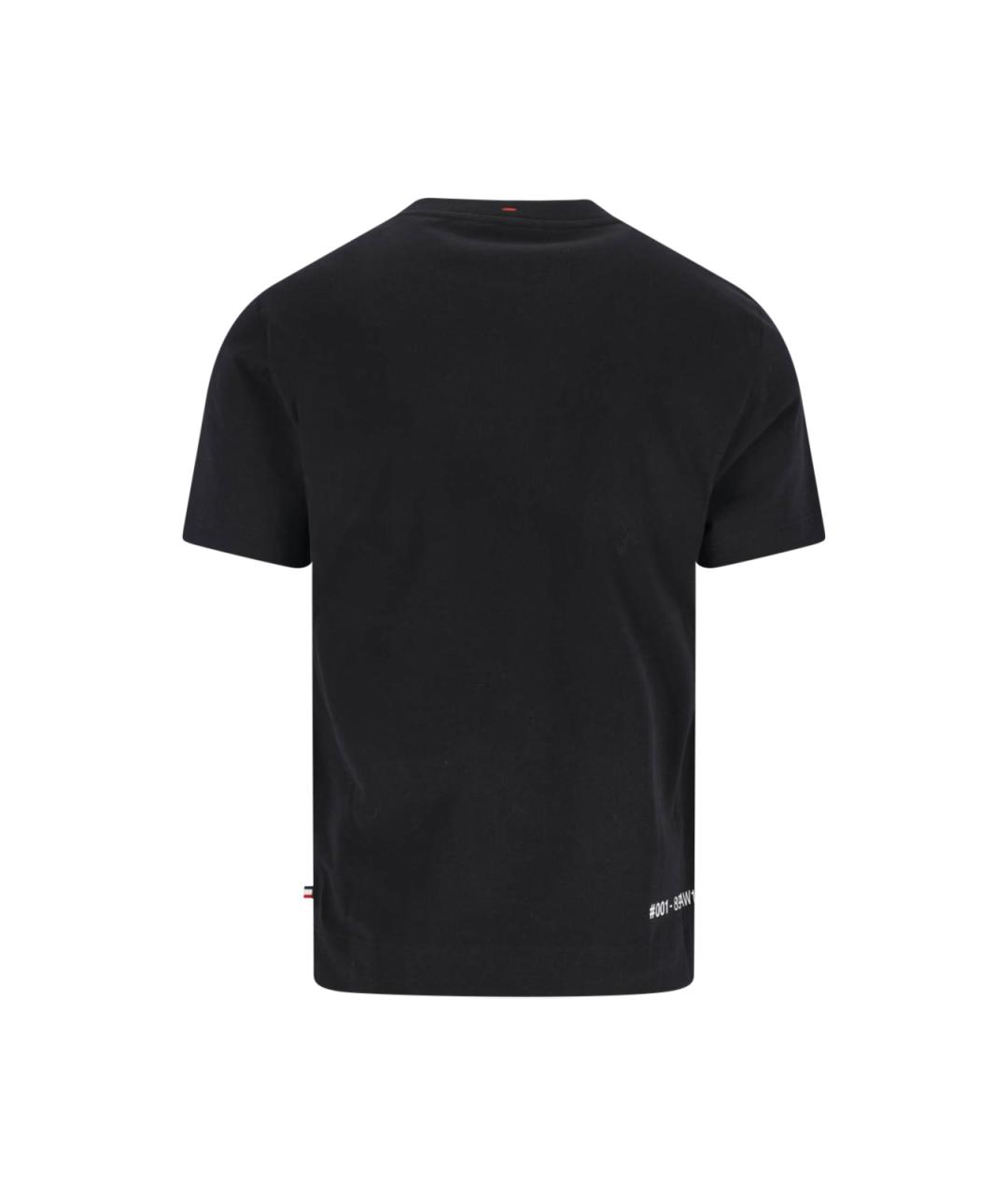 MONCLER GRENOBLE Черная хлопковая футболка, фото 2