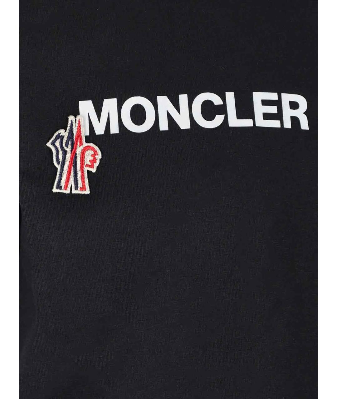 MONCLER GRENOBLE Черная хлопковая футболка, фото 3