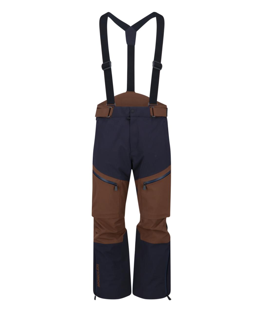 MONCLER GRENOBLE Синие полиэстеровые повседневные брюки, фото 1