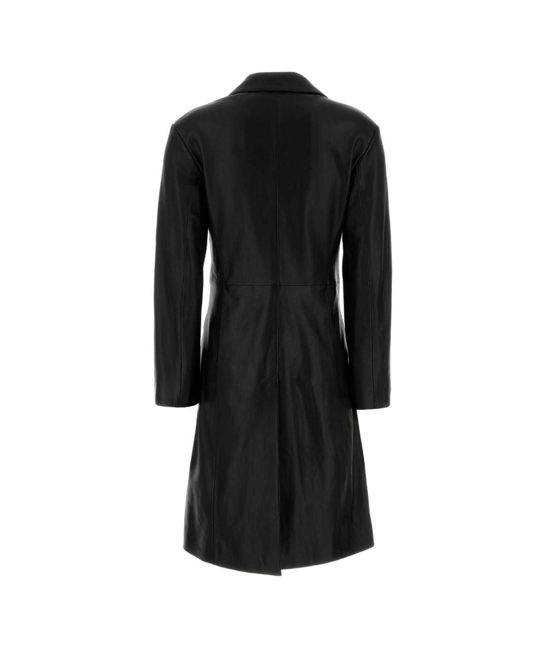 BALENCIAGA Черное кожаное пальто, фото 2