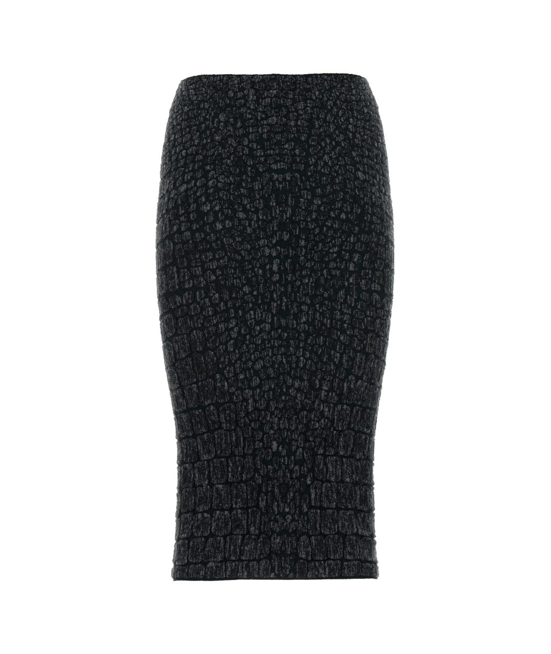 ALAIA Антрацитовая хлопковая юбка миди, фото 2