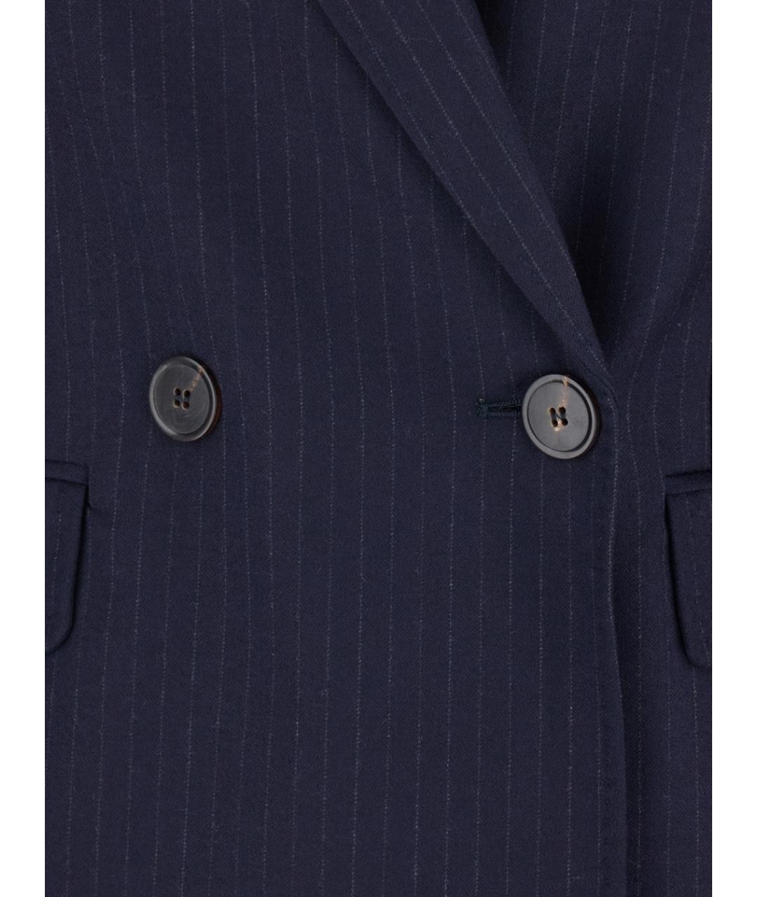 MAX MARA STUDIO Синий шерстяной жакет/пиджак, фото 3