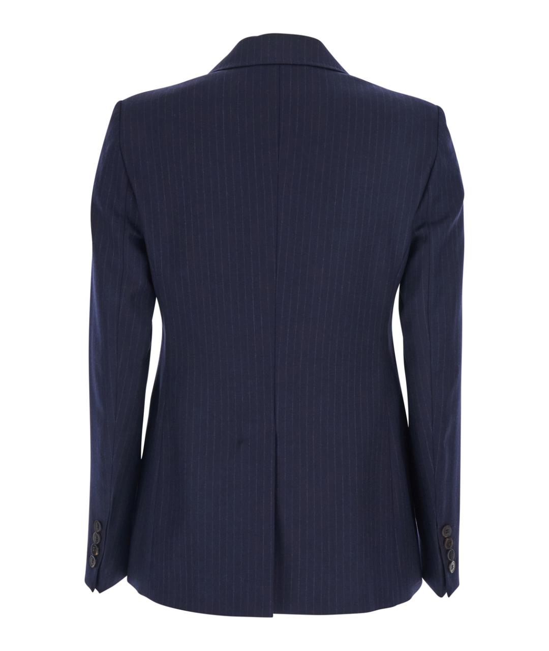 MAX MARA STUDIO Синий шерстяной жакет/пиджак, фото 2