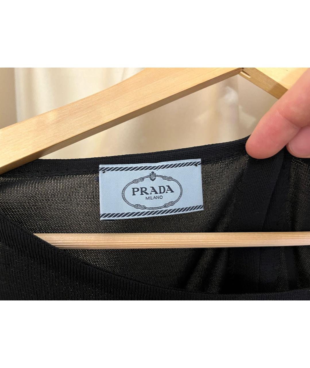 PRADA Черная шелковая блузы, фото 6