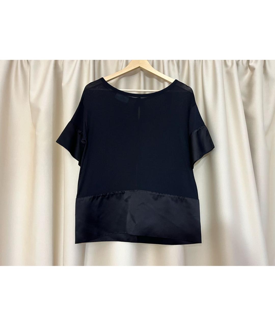 PRADA Черная шелковая блузы, фото 9