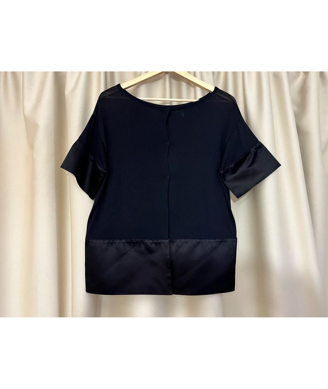 PRADA Черная шелковая блузы, фото 2