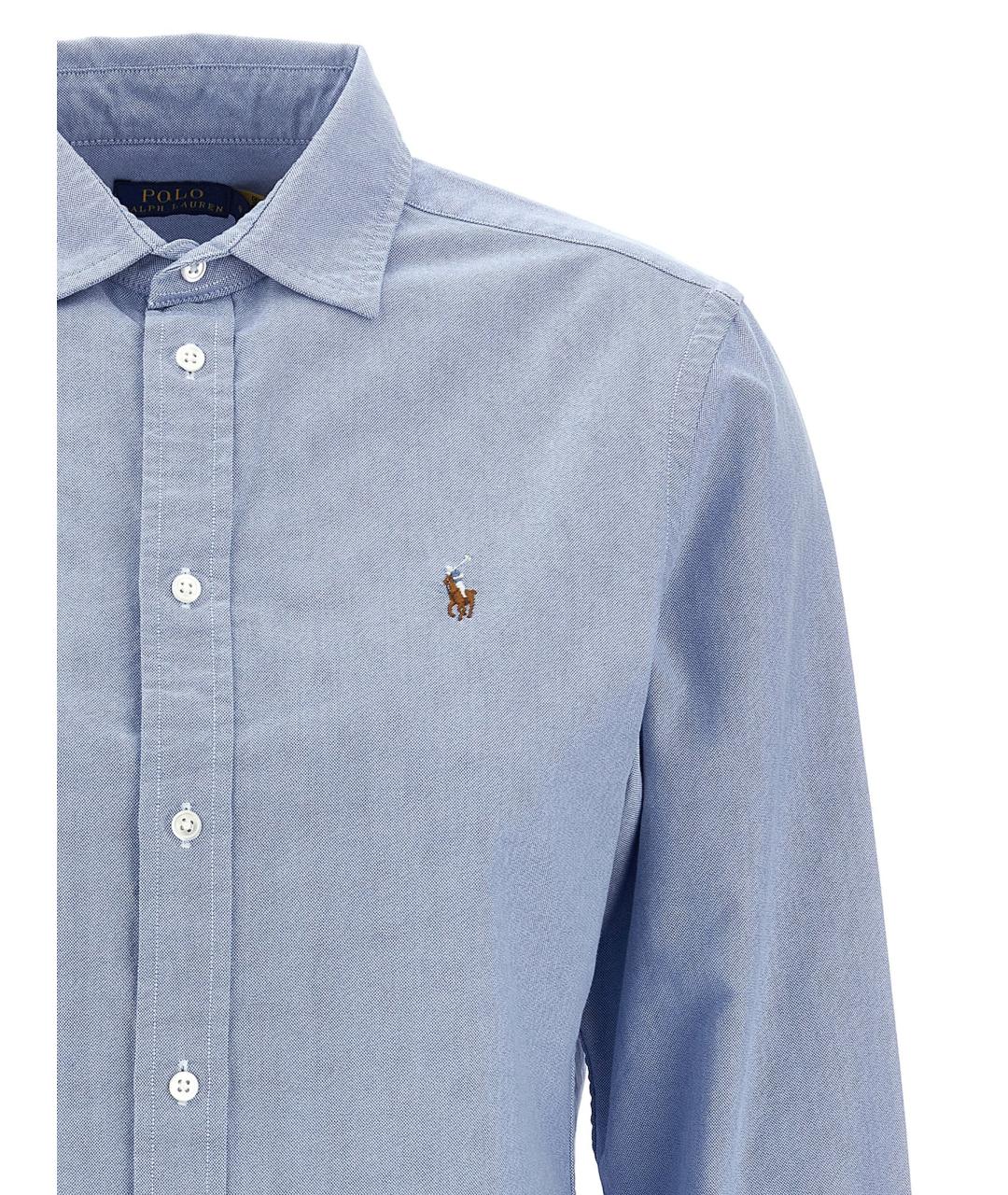 POLO RALPH LAUREN Голубая хлопковая рубашка, фото 3