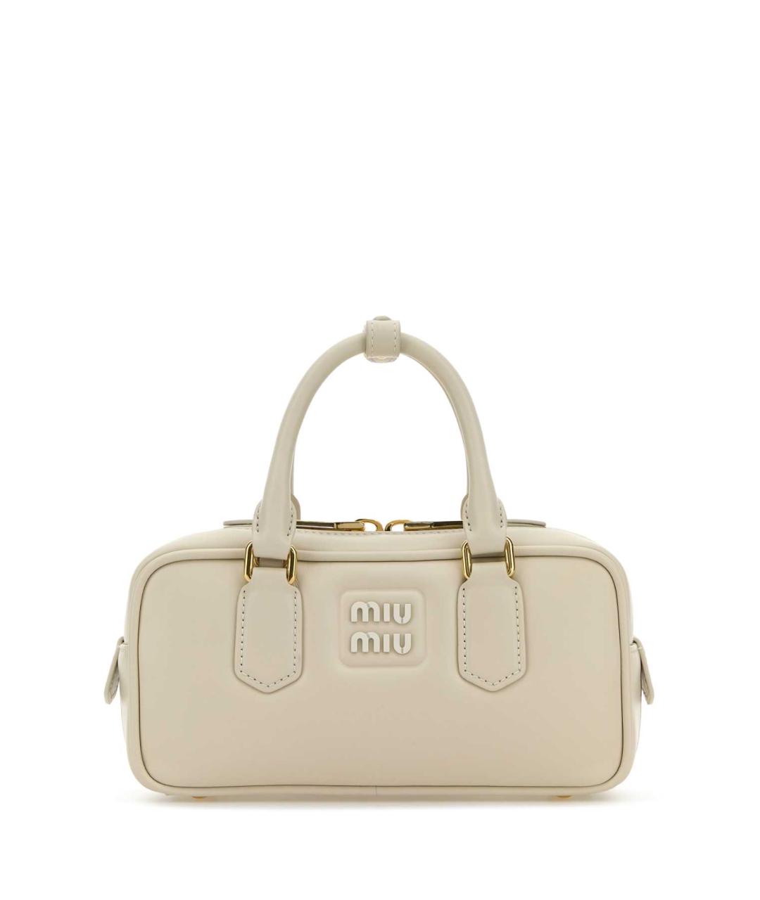 MIU MIU Белая кожаная сумка с короткими ручками, фото 1