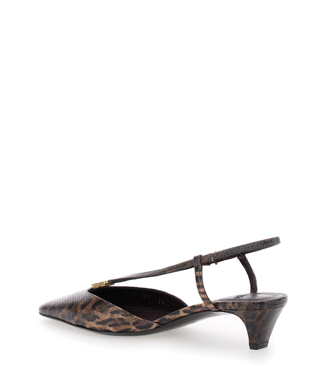 FENDI Коричневые кожаные туфли, фото 3