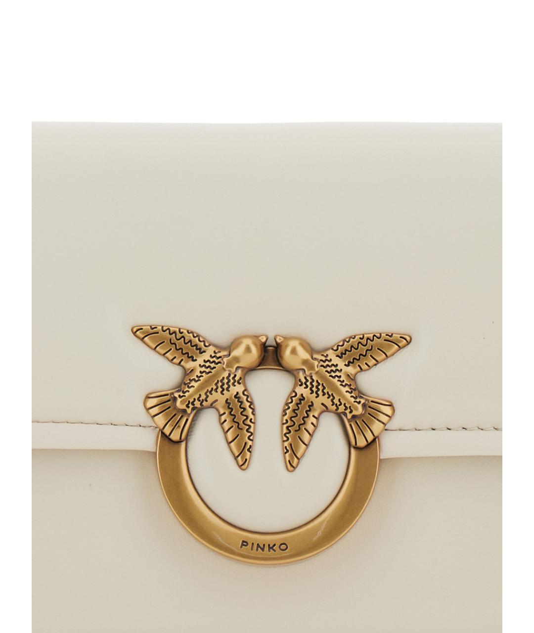 PINKO Белая кожаная сумка через плечо, фото 3