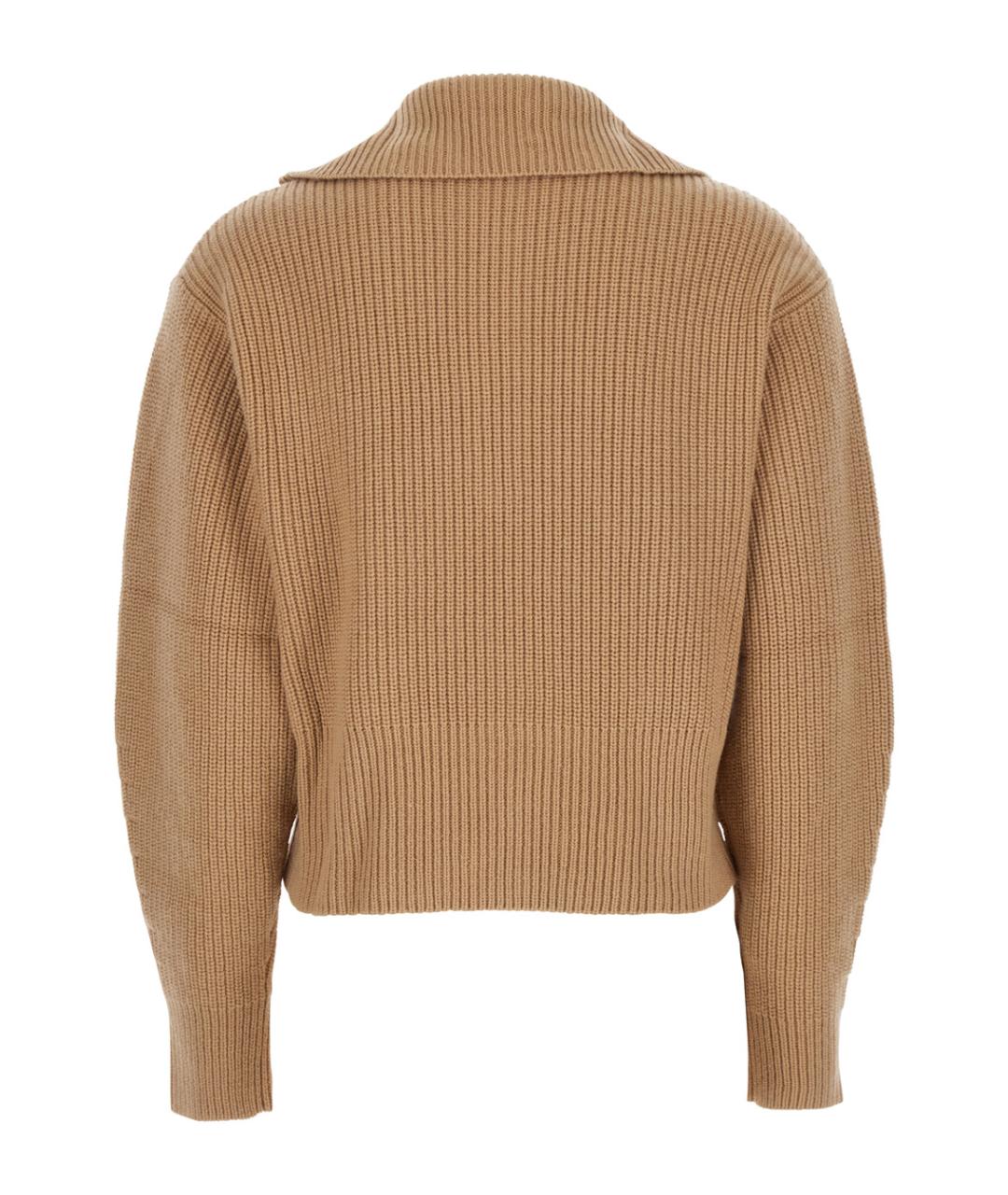 MAX MARA Бежевый шерстяной джемпер / свитер, фото 2