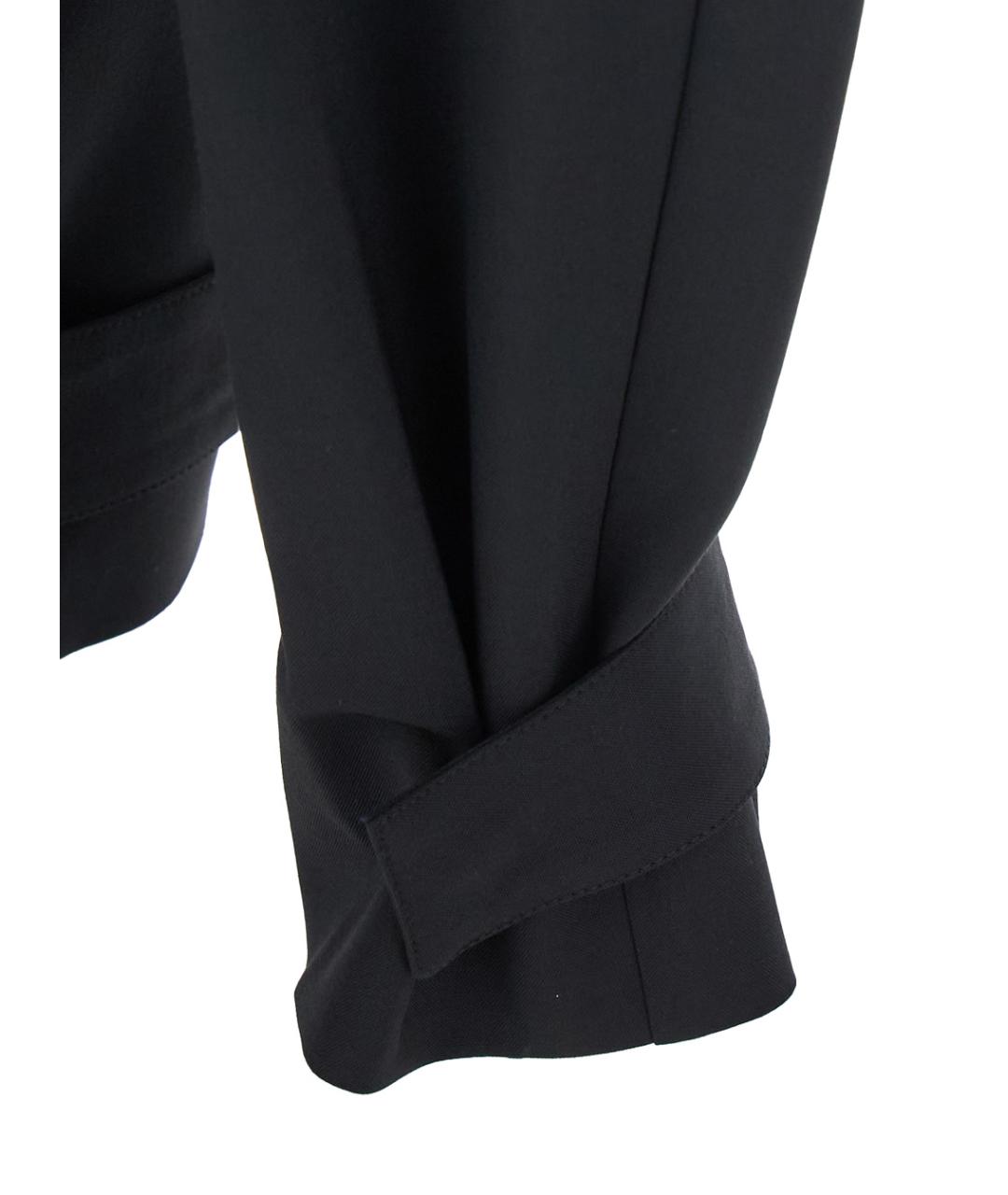 MONCLER Черные полиэстеровые прямые брюки, фото 4