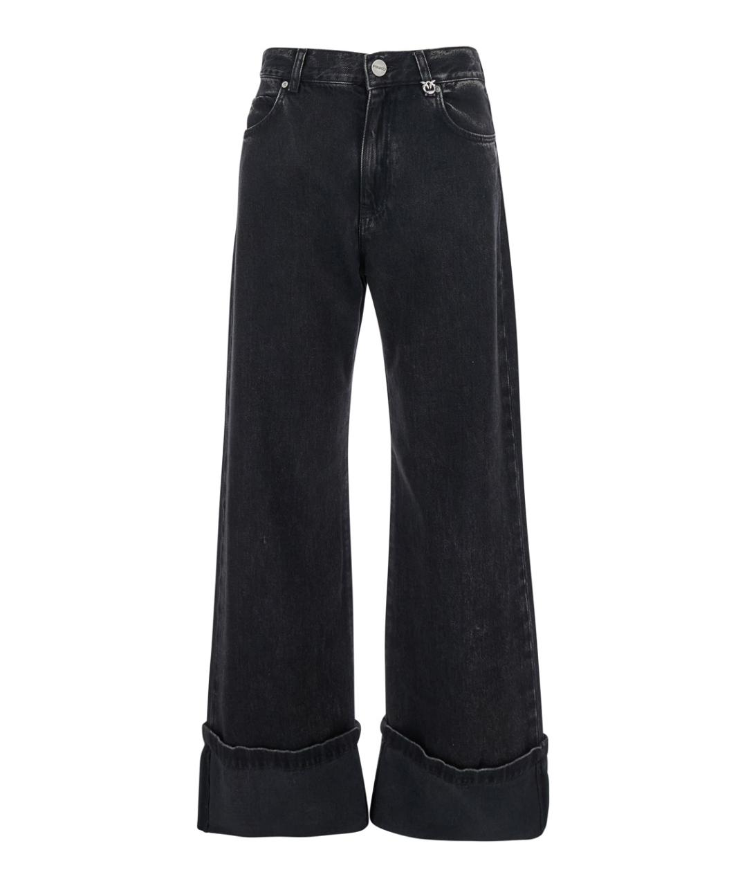 PINKO Черные хлопковые джинсы клеш, фото 1