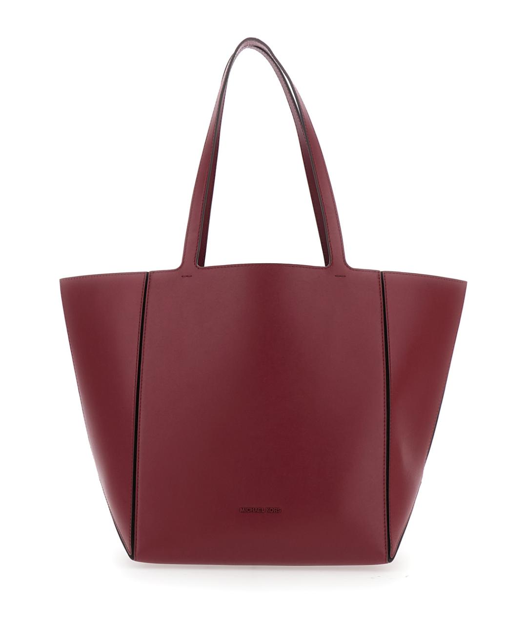 MICHAEL MICHAEL KORS Бордовая кожаная сумка тоут, фото 1