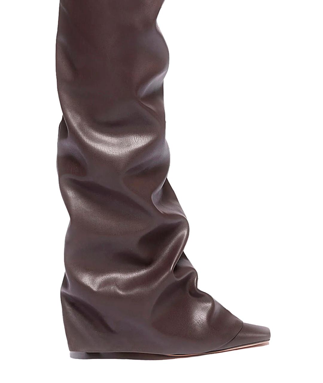 THE ATTICO Коричневые кожаные сапоги, фото 4