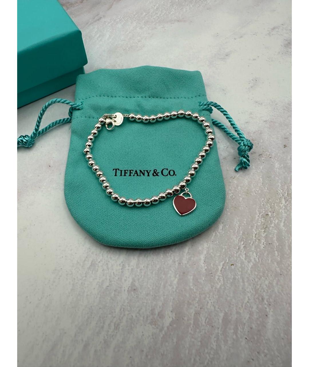 TIFFANY&CO Красный серебряный браслет, фото 5