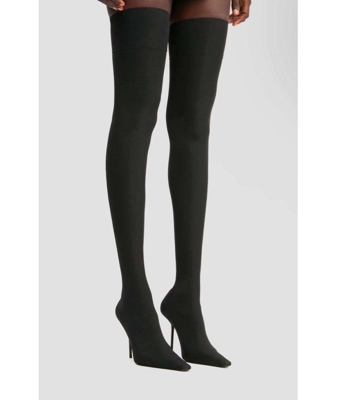 VICTORIA BECKHAM Черные кожаные ботфорты, фото 2