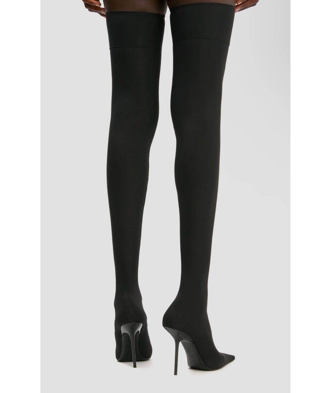 VICTORIA BECKHAM Черные кожаные ботфорты, фото 4