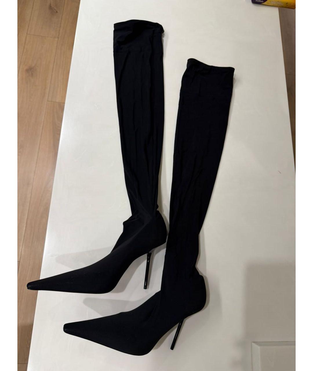 VICTORIA BECKHAM Черные кожаные ботфорты, фото 5