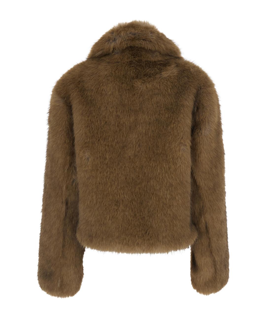 MSGM Бежевая полиэстеровая шуба, фото 2