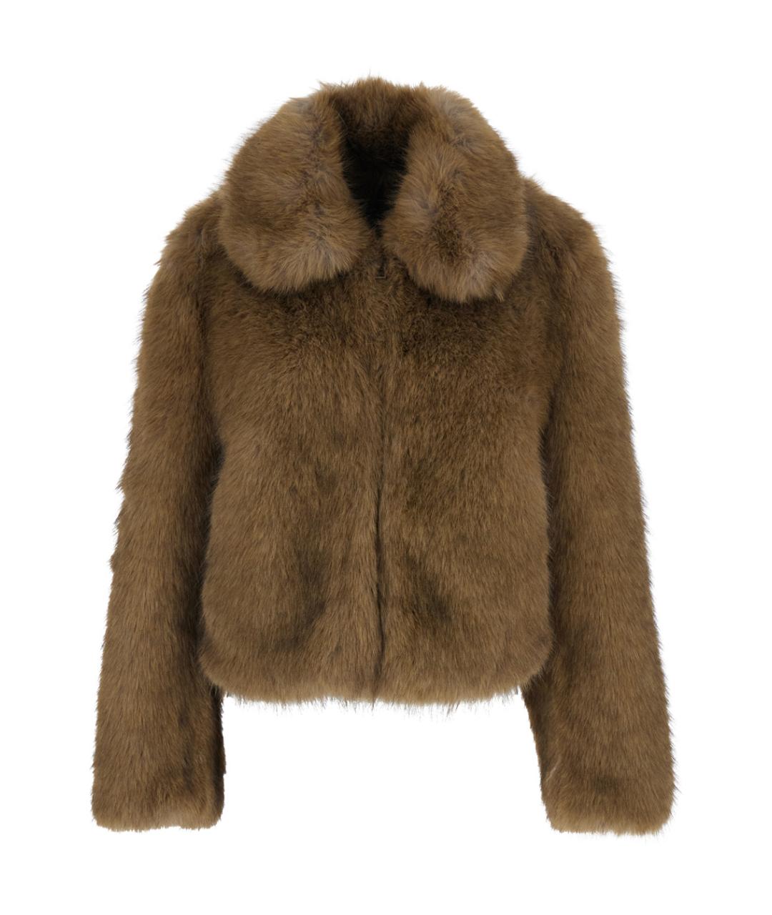 MSGM Бежевая полиэстеровая шуба, фото 1