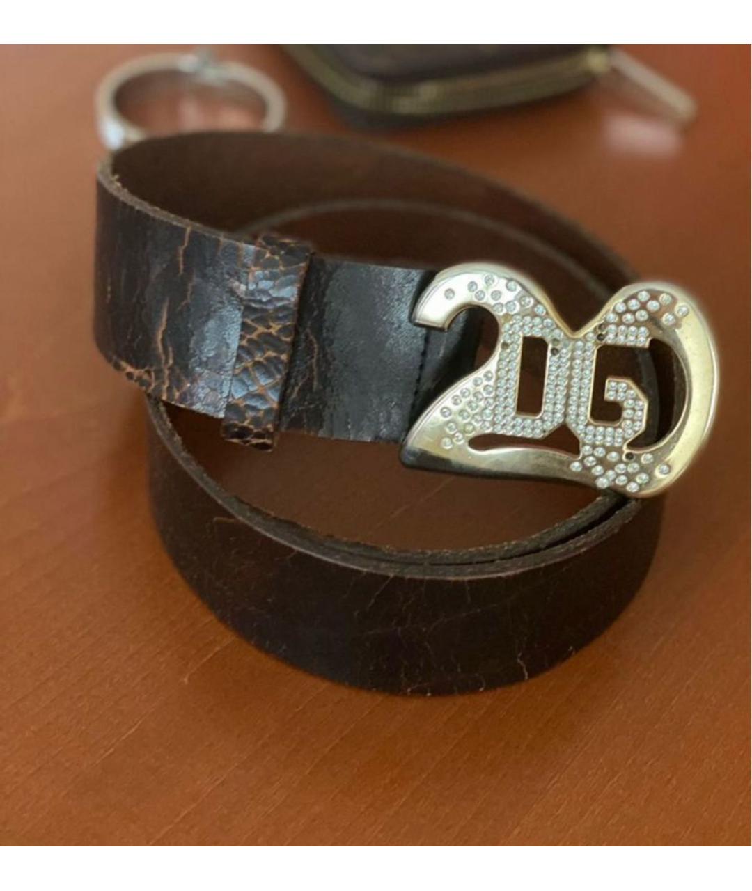 DOLCE&GABBANA Коричневый кожаный ремень, фото 3