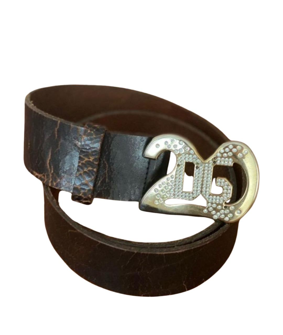 DOLCE&GABBANA Коричневый кожаный ремень, фото 1