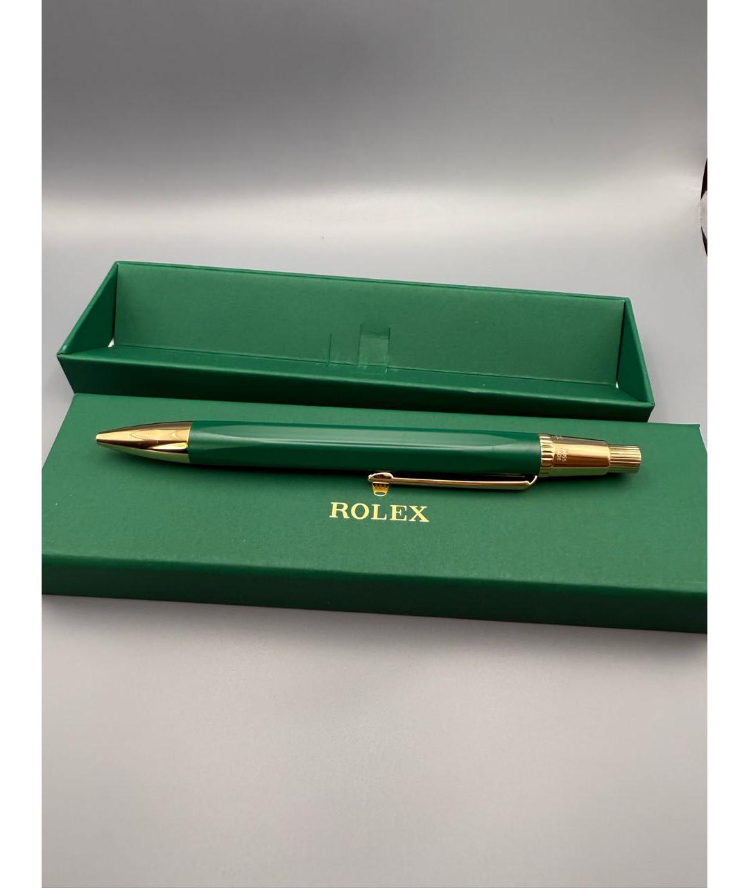 ROLEX Зеленая пластиковая шариковая ручка, фото 2