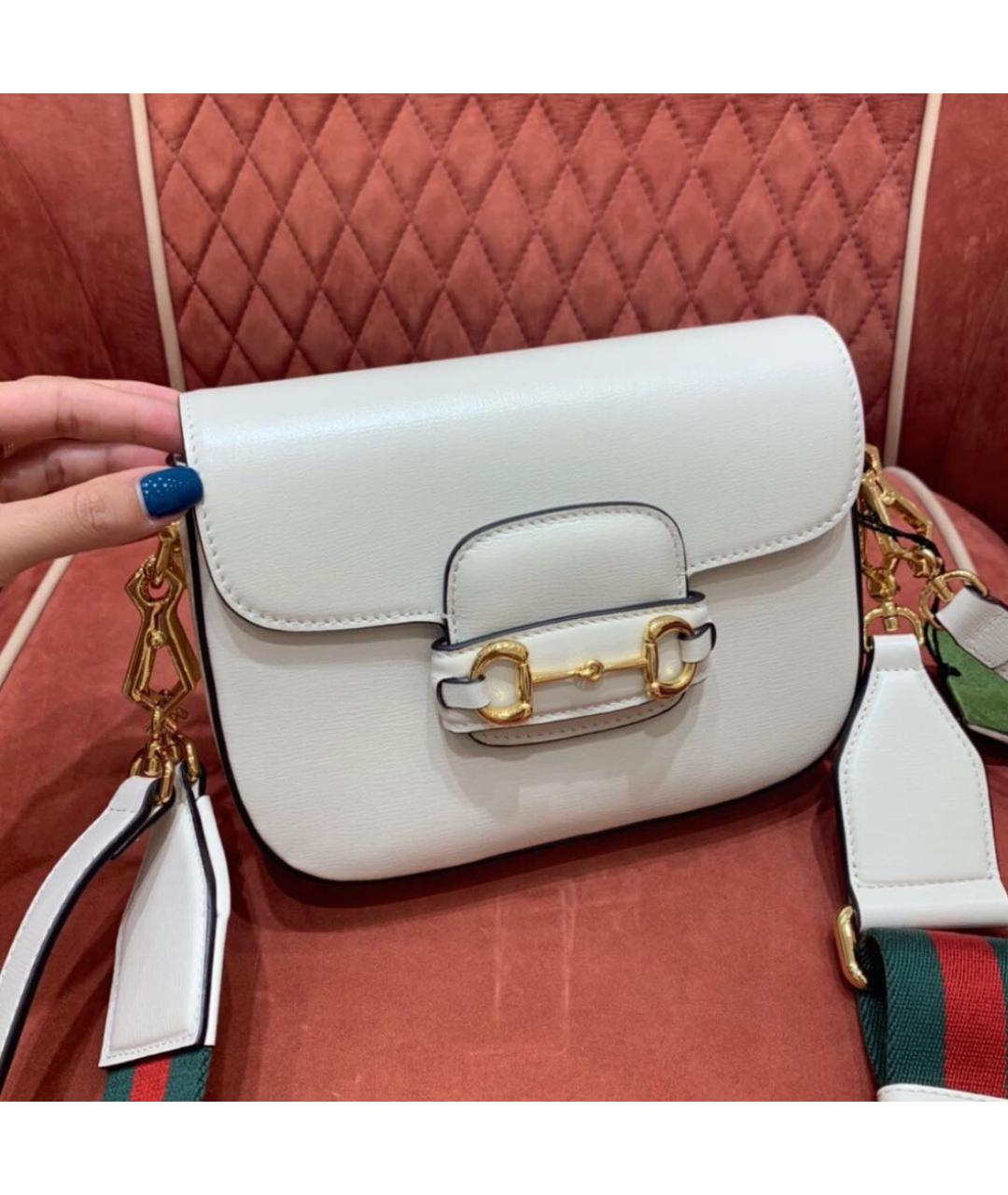 GUCCI Бежевая кожаная сумка через плечо, фото 2