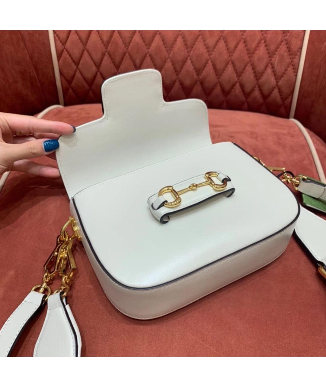 GUCCI Бежевая кожаная сумка через плечо, фото 4