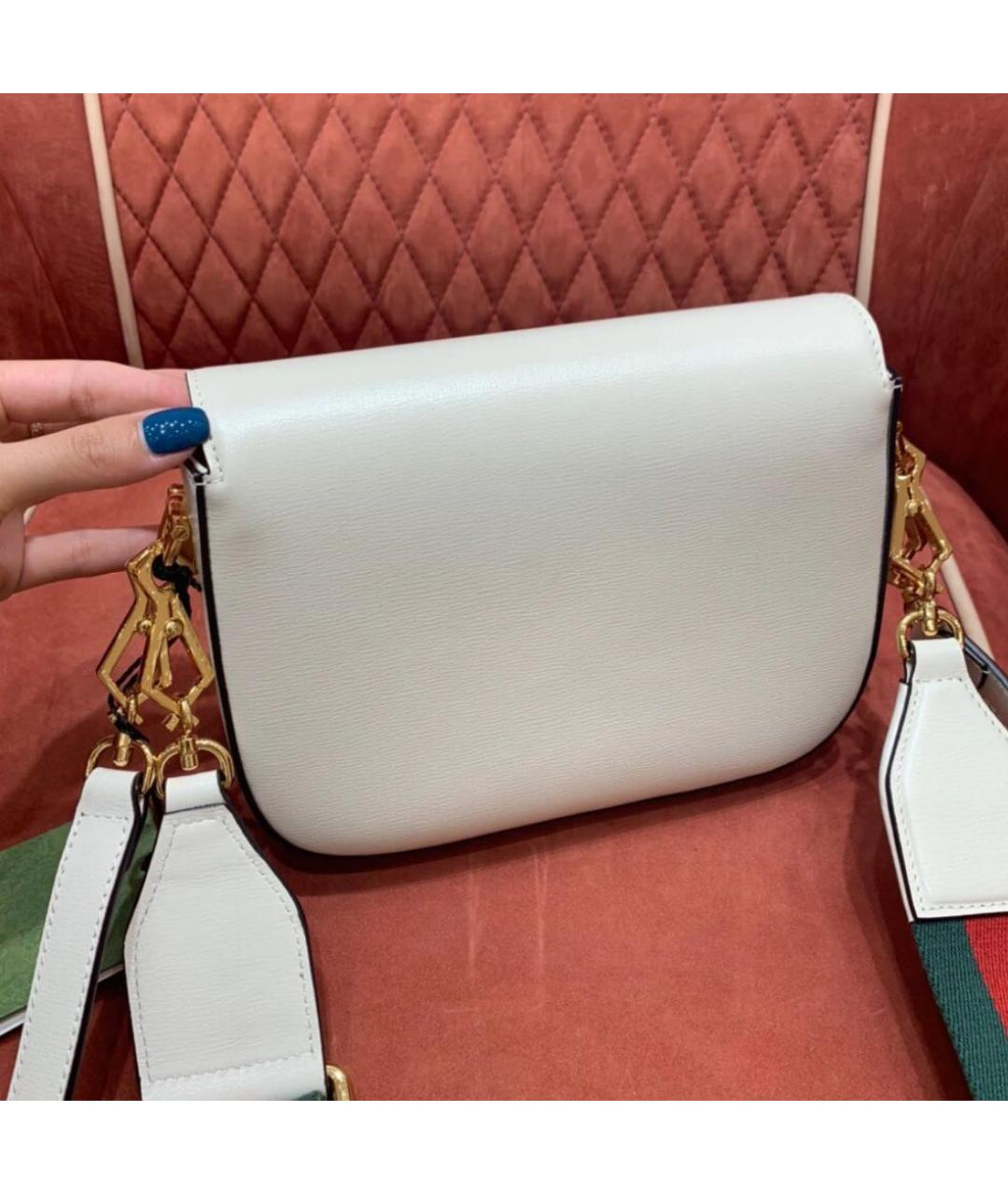 GUCCI Бежевая кожаная сумка через плечо, фото 5