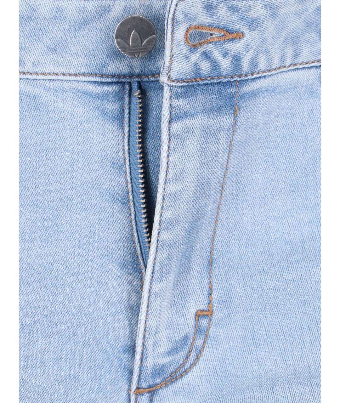 ADIDAS Синие хлопковые прямые джинсы, фото 4