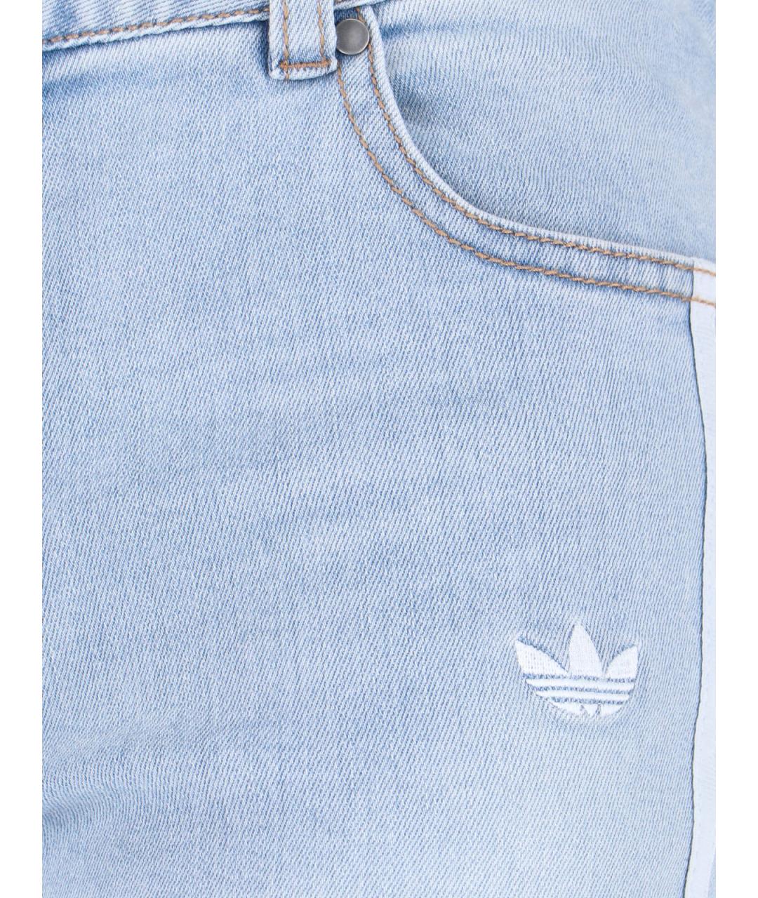 ADIDAS Синие хлопковые прямые джинсы, фото 5