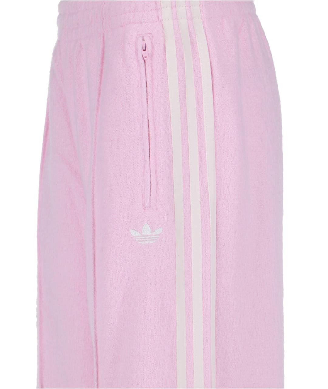 ADIDAS Розовые полиэстеровые прямые брюки, фото 4