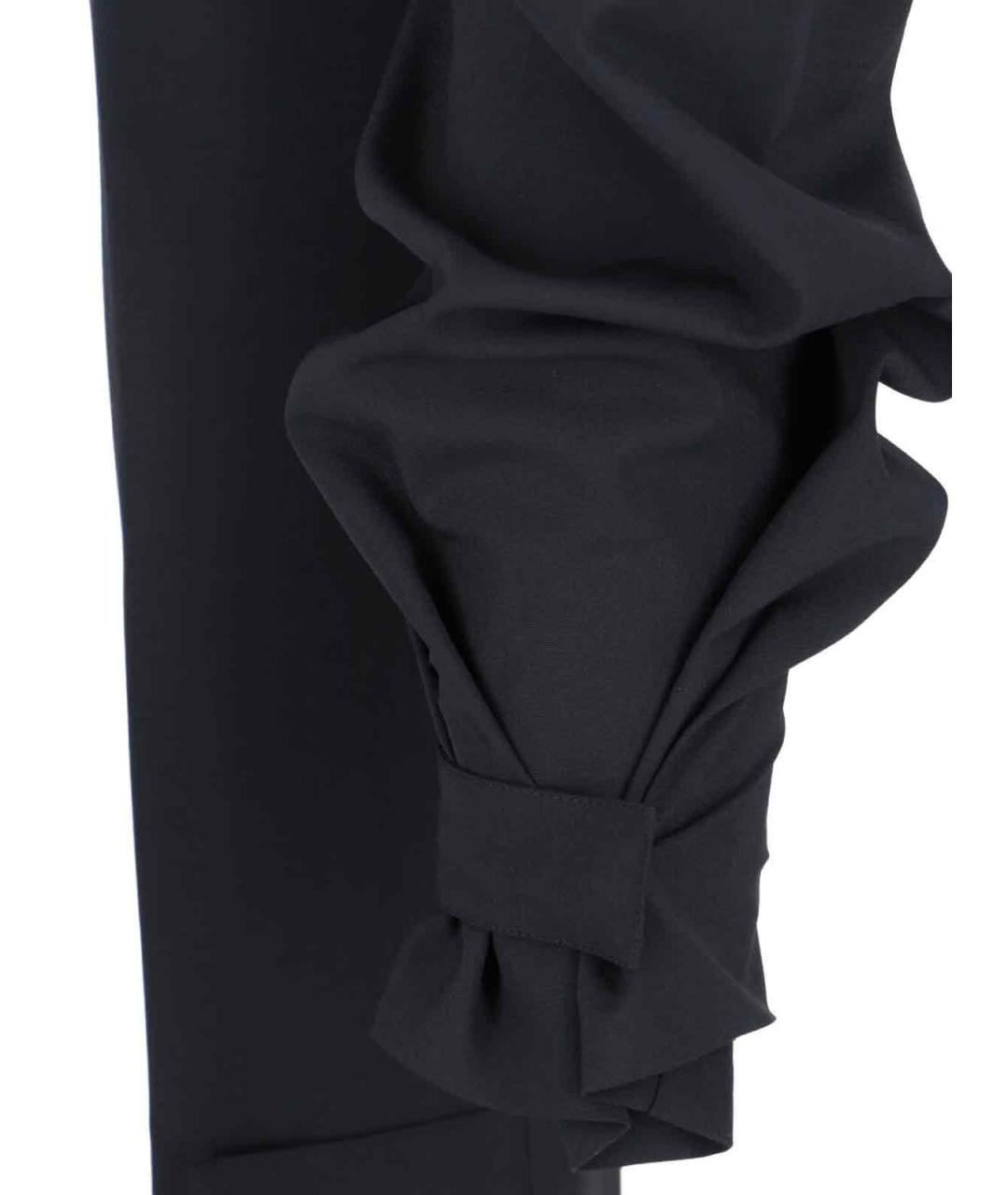 MONCLER Черные полиэстеровые прямые брюки, фото 4