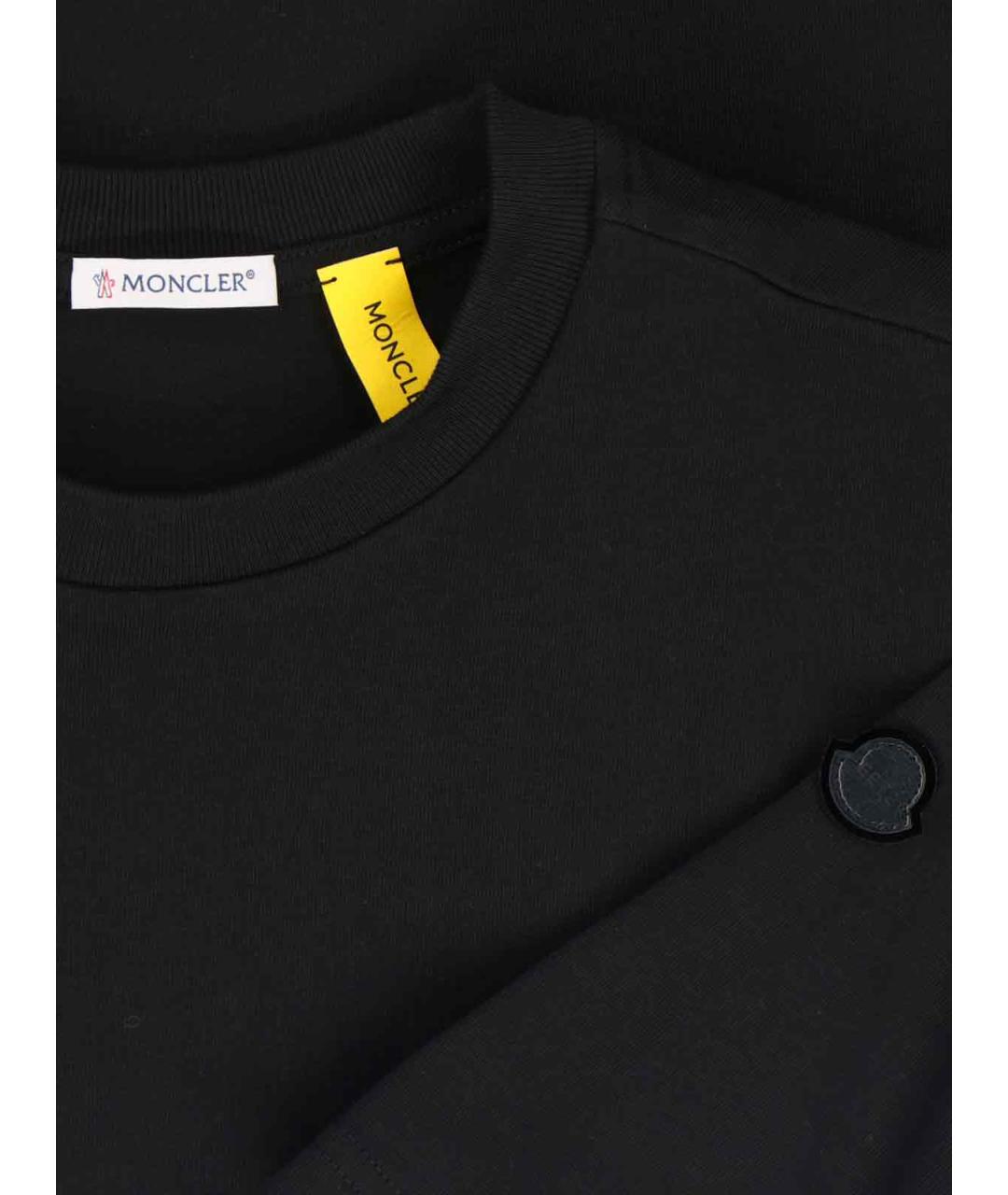 MONCLER Черная хлопковая футболка, фото 3
