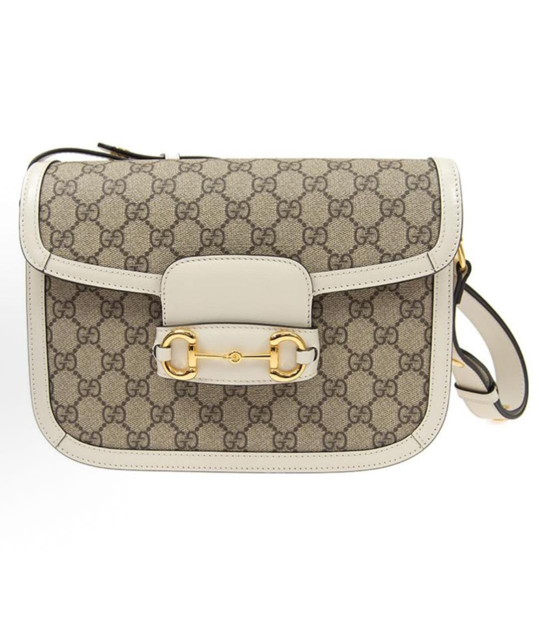 GUCCI Бежевая кожаная сумка через плечо, фото 5