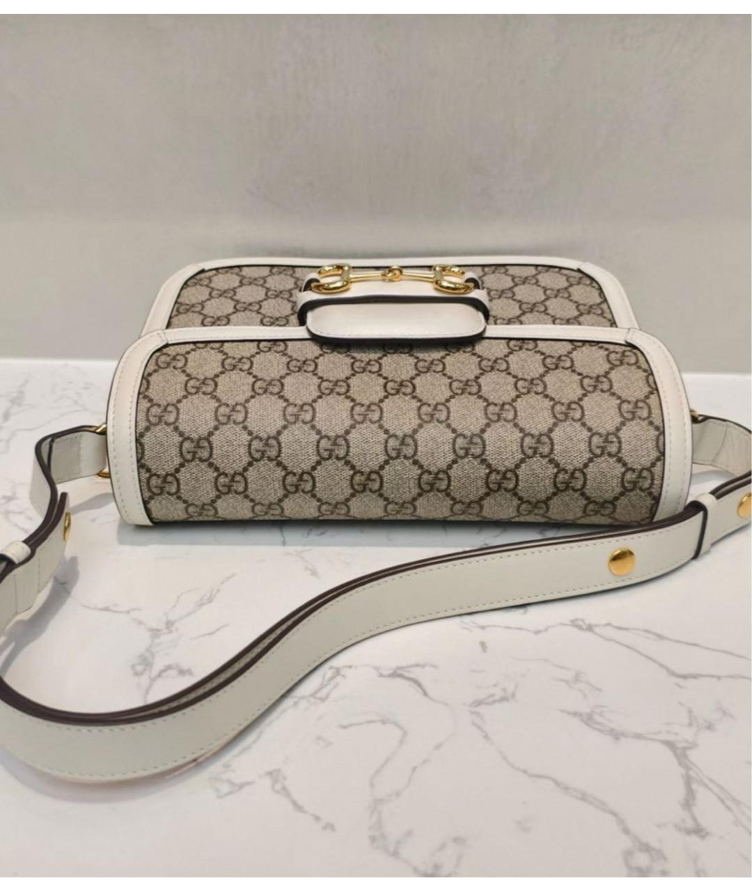 GUCCI Бежевая кожаная сумка через плечо, фото 3