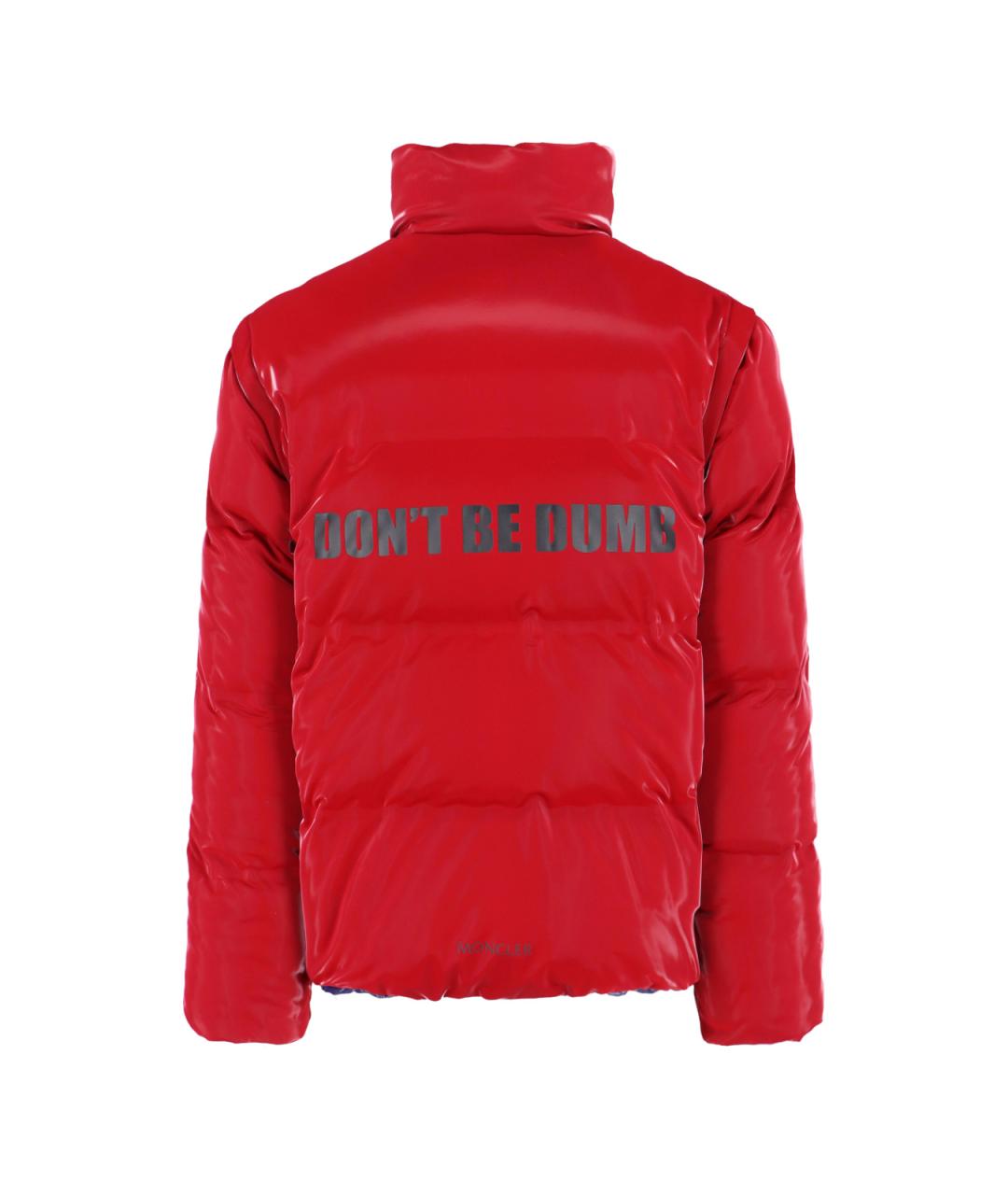 MONCLER Красный полиамидовый пуховик, фото 3