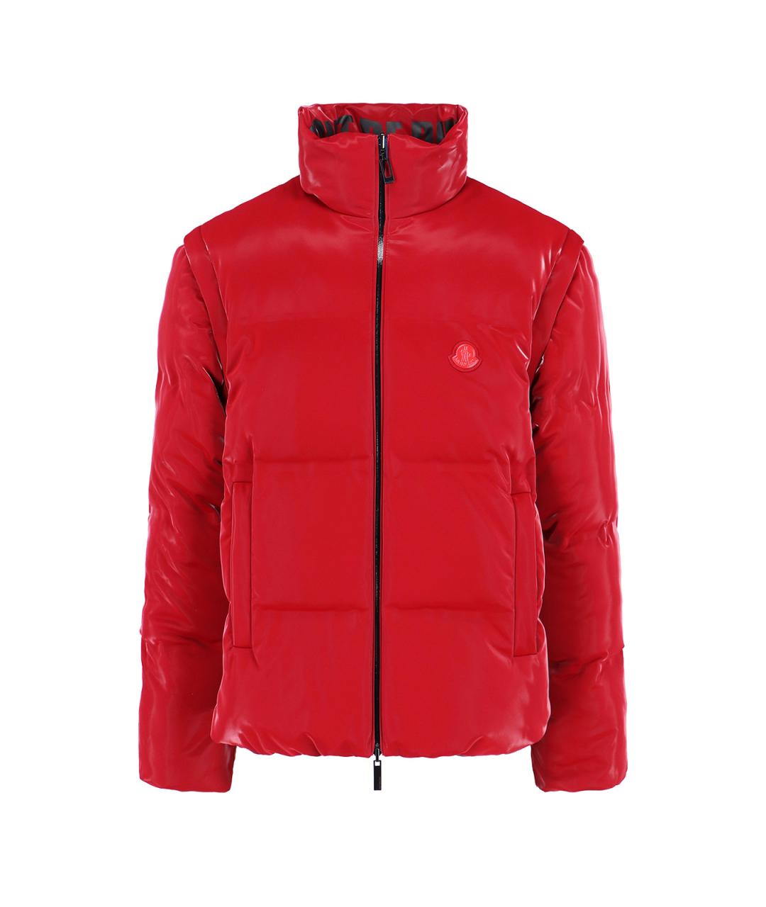 MONCLER Красный полиамидовый пуховик, фото 2