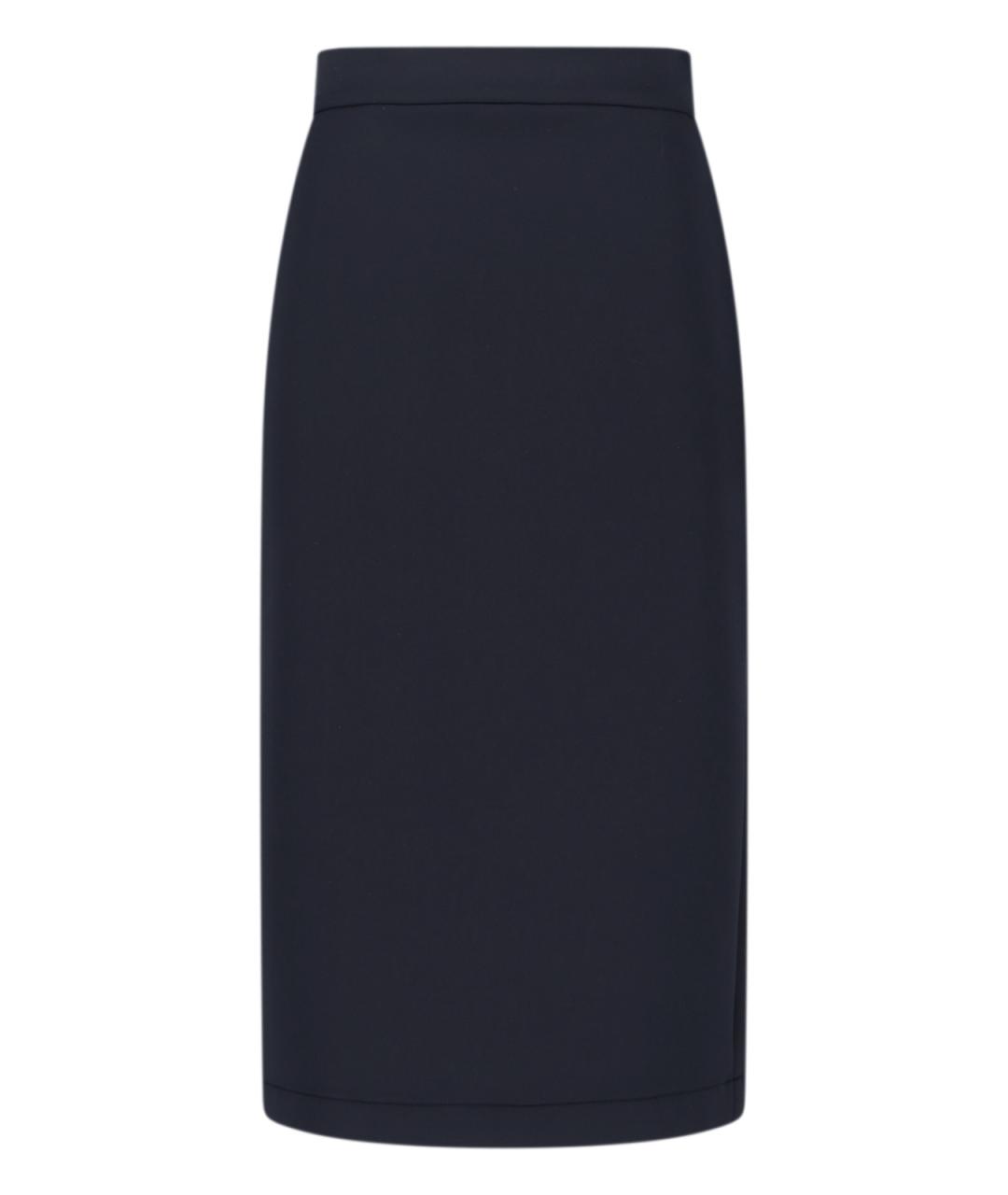 MONCLER Черная полиэстеровая юбка миди, фото 1