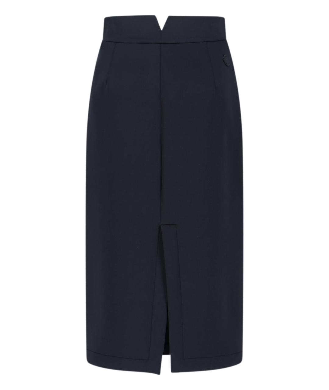 MONCLER Черная полиэстеровая юбка миди, фото 2