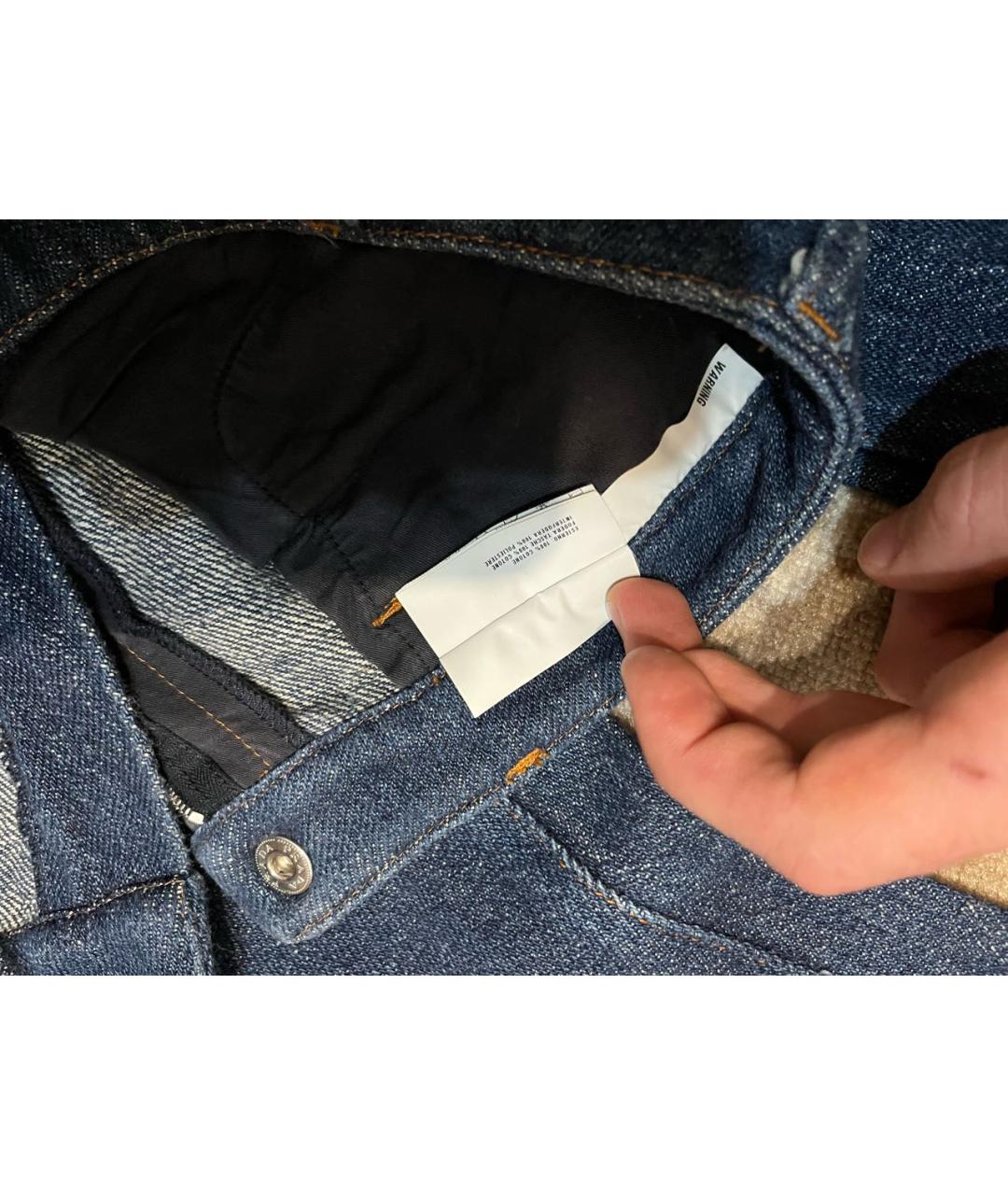 PRADA Темно-синие хлопковые джинсы клеш, фото 8