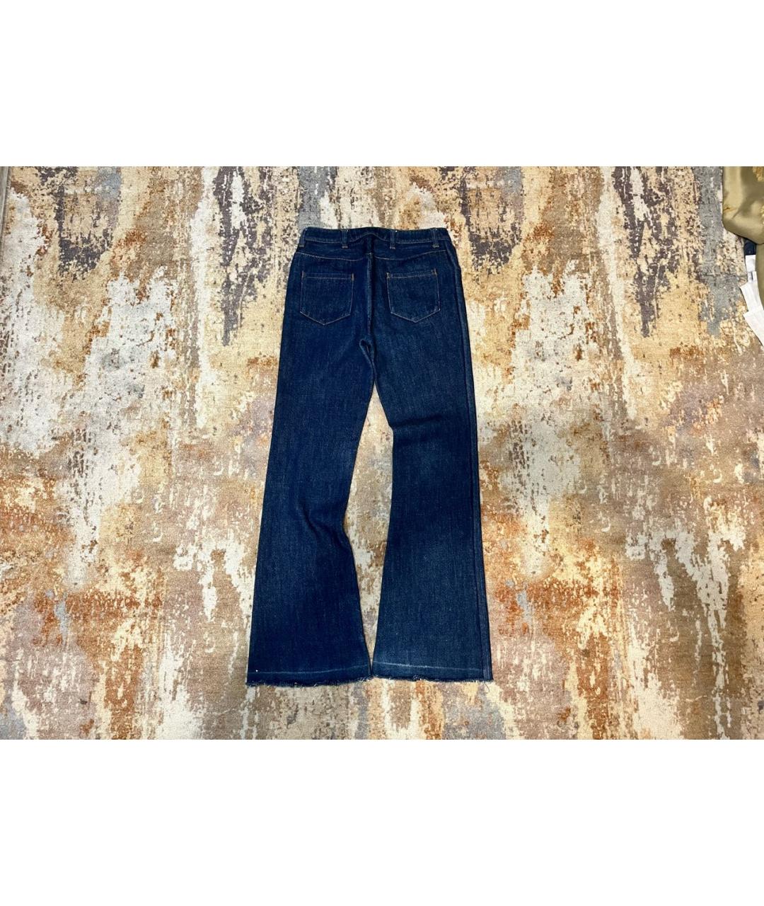 PRADA Темно-синие хлопковые джинсы клеш, фото 2