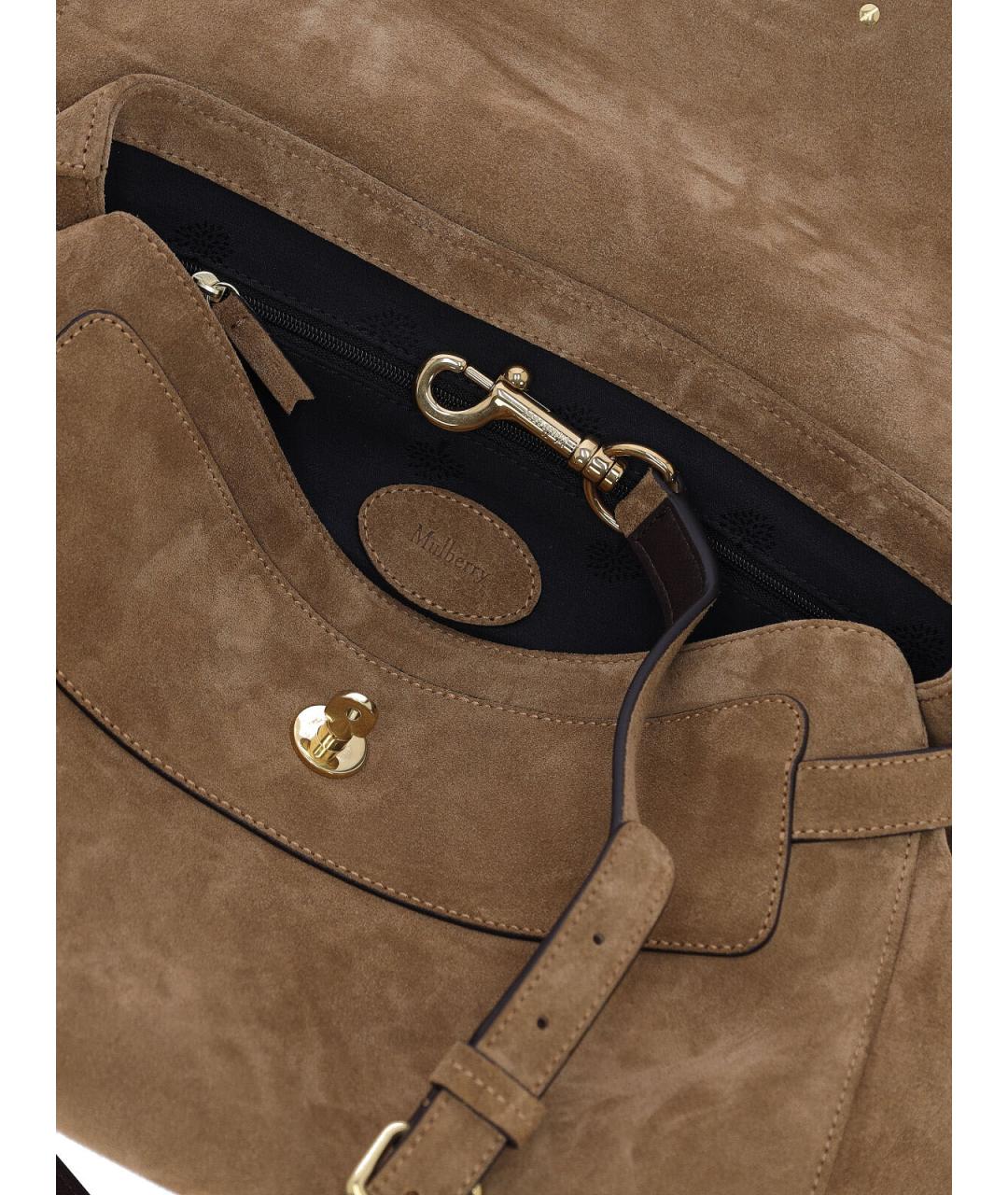 MULBERRY Коричневая замшевая сумка тоут, фото 4