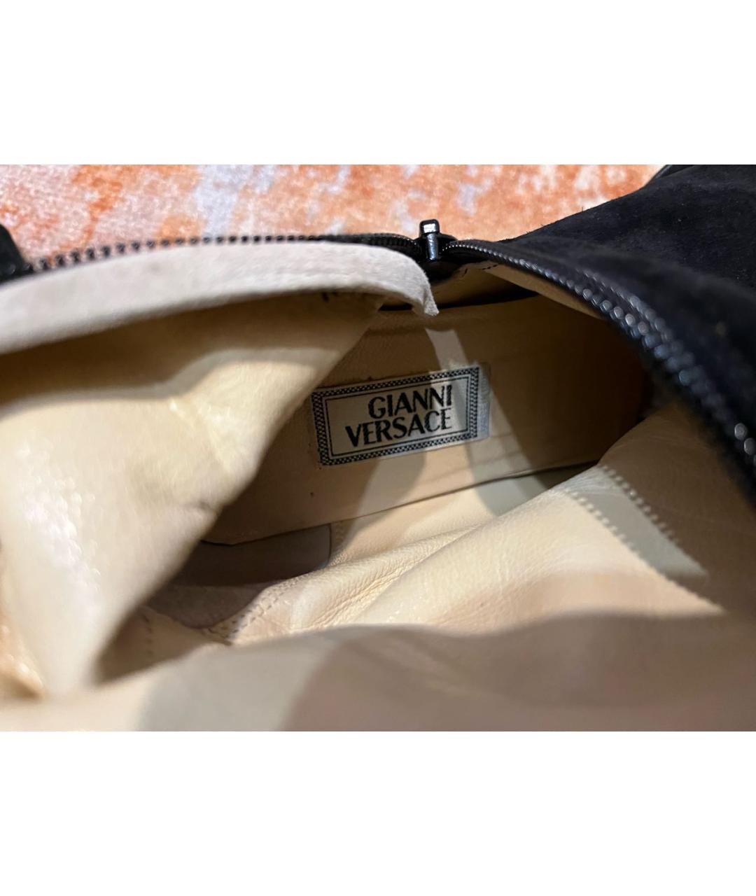 VERSACE Черные замшевые сапоги, фото 7