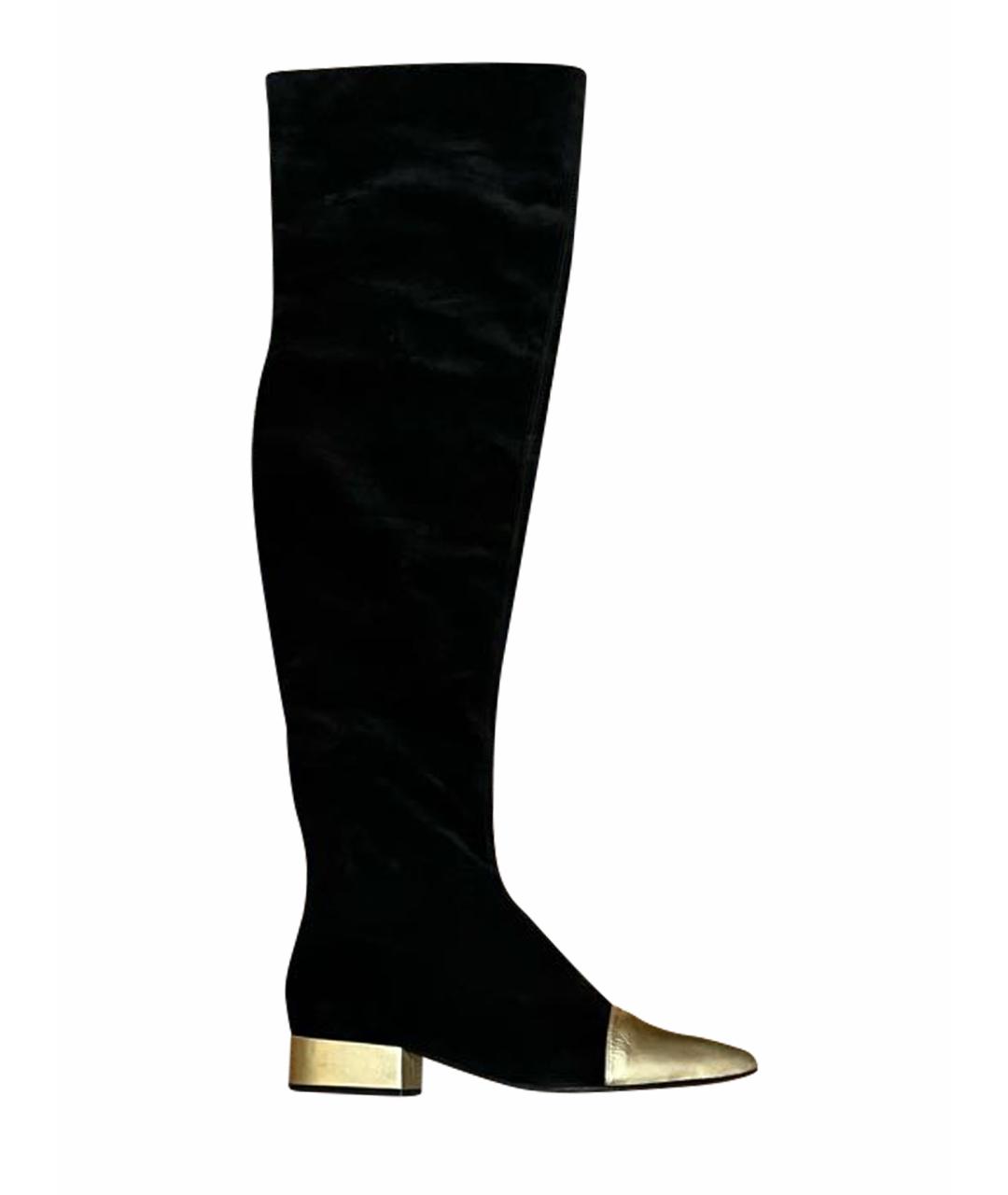 VERSACE Черные замшевые сапоги, фото 1